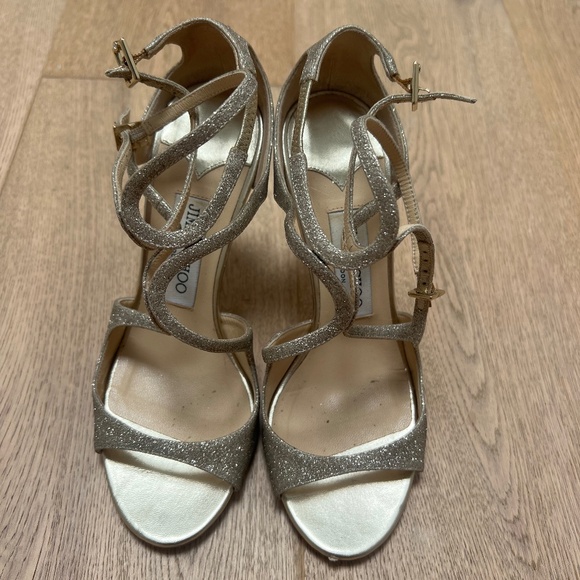 Jimmy Choo Azia 95 Glitter Heels 36 - Picture 3 of 5